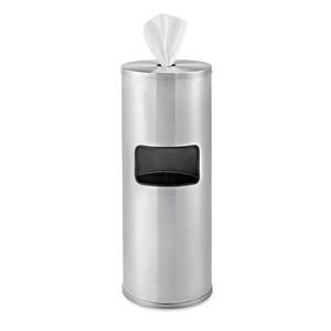ULine Stainless Steel Wipes Floor Dispenser Floor Standing Gym Trash Can